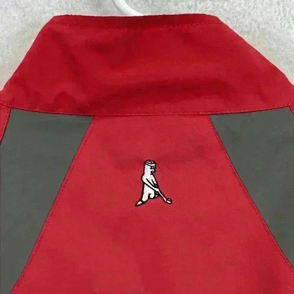 Ping Men’s Pullover Windbreaker Sz M Red and Gray Golf 1/3 Zip Drawstring Bottom - Picture 9 of 12